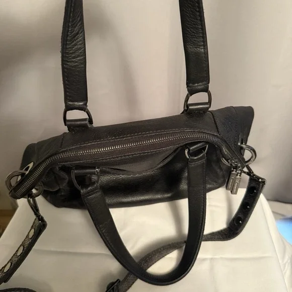 Hammitt Los Angeles Daniel Large Black Leather Crossbody Bag Purse Metallic - Picture 7 of 16